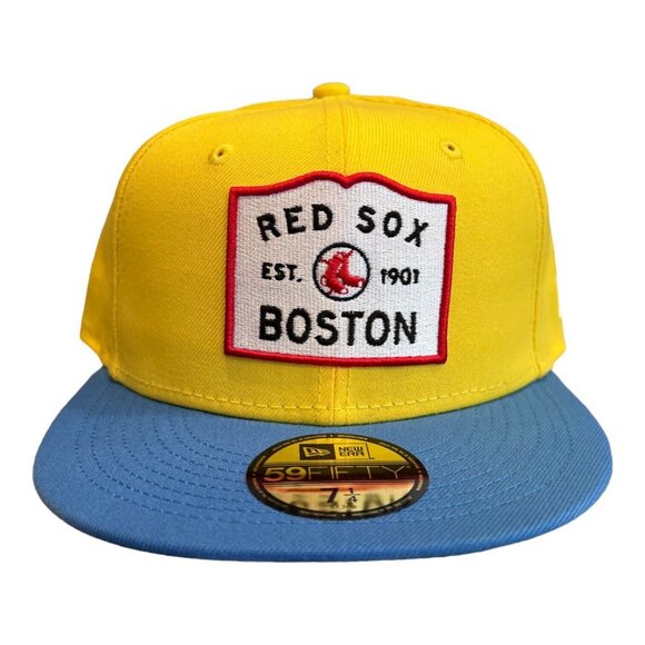 New Era Boston Red Sox City Connect 59FIFTY Fitted Hat Cap Yellow - Picture 3 of 9